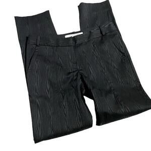 Diane von Furstenberg Pants Black Staple Career Textured Look Size 4
